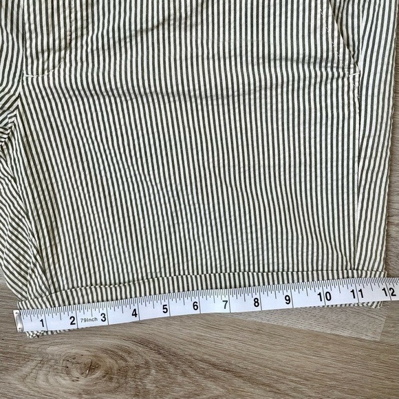 Banana Republic Sage Green Cream Striped Shorts - Picture 11 of 12